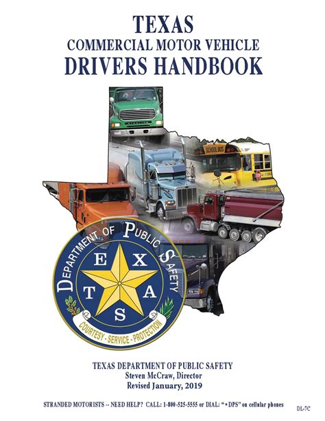 Texas commercial driver's license handbook - Form Details. If the form is available in electronic format, click on the link below. Commercial Driver Handbook - Click to view the form. Form Number: DL-7C.pdf. Title: Commercial Driver Handbook. Description: This publication is now available online only. Download and/or copy the document for personal use. 